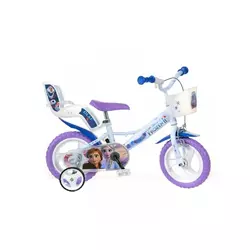 DINO bicikli - Dječji bicikl 12 124RLFZ3 sa sjedalom za lutku i košaru - Frozen 2 2019