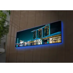 Opviq Slika na platnu sa LED osvetljenjem 30x90cm
