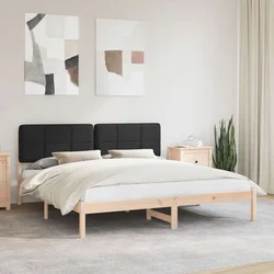Krevetni okvir s tapiciranim uzglavljem Crna 180 x 200 cm