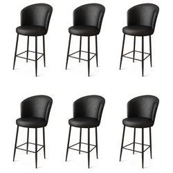 HANAH HOME Set 6 barskih stolica Uras Black