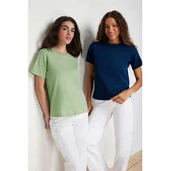 Trendyol Milla ženska majica TWOSS20TS0141, Petrol-Mint-Zelena