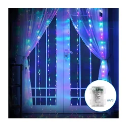 Aigostar - LED spoljašnja božićna girlanda 200xLED/8 funkcija 3xAA 5x2m IP44 višebojna
