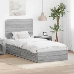 Vidaxl Konstrukcija postelje Siva Sonoma 90 x 200 cm Konstruiran les