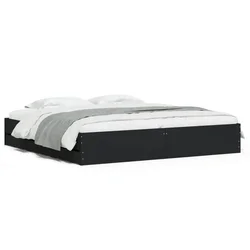 Vidaxl Posteljni okvir s predali črn 200x200 cm inženirski les