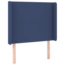 Vidaxl Vzglavje z ušesi modro 103x16x118/128 cm blago