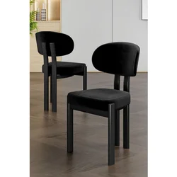 Hanah Home set trpezarijskih stolica Dore 4 kom, crna tkanina Babyface, crne metalne noge