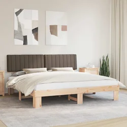 Krevetni okvir s tapiciranim uzglavljem Sivo-smeđa 200 x 200 cm
