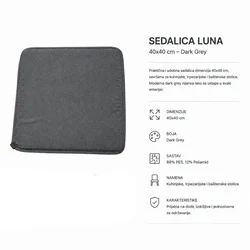 Sedalica LUNA 40x40 - Dark grey