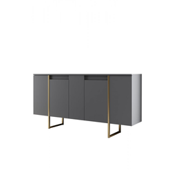 Hanah Home Luxe Komoda, Sivo-Zlatna