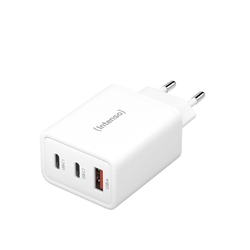 INTENSO Punjač kućni Power Adapter W65ACC GaN, brzi, 1 x USB-A, 2 x UCB-C, 3A, 65W, beli