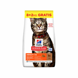 Hills Science Plan Adult Hrana za Mačke z Jagnjetino 10 kg - 8+2 kg GRATIS