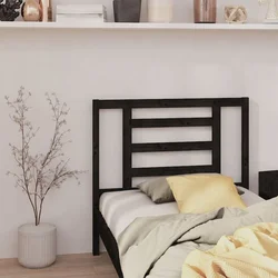 Vidaxl vidaXL Vzglavje postelje črno 96x4x100 cm masivni borov les