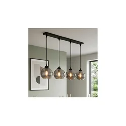 Brilagi - Luster na sajli DIOR 4xE27/60W/230V crna/zadimljeno siva