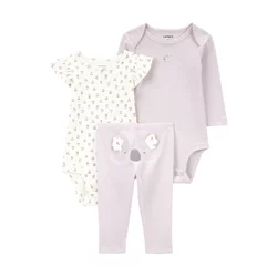 Carters komplet 3/1 (2 x bodi, d.deo), devojčice