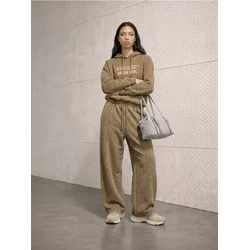 Sinsay - Hoodie duks sa natpisom i ispranim efektom - antracit