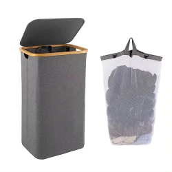 BOLZZ Korpa za veš bamboo, Siva
