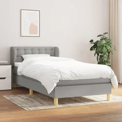 shumee Box spring postelja z vzmetnico svetlo siva 90x200 cm blago