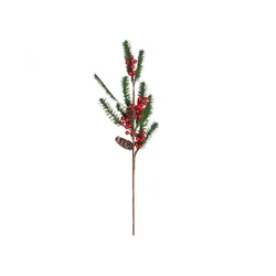 eoshop vejica SMREČKA, STOŽKI, RDEČA BOŽIČNE JAGODICE 72cm