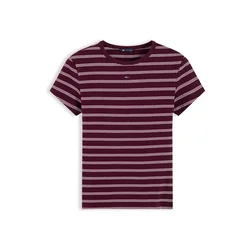 Tommy Jeans Majica ESSENTIAL vinsko rdeča/volneno bela