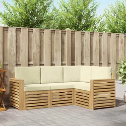 Setovi sofa 4 pcs Bijela i krem 191 x 132,5 x 73 cm Poliester