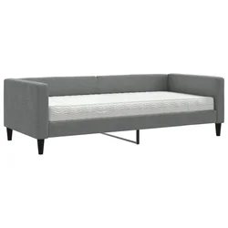 Vidaxl Dnevna postelja z vzmetnico temno siva 90x190 cm blago
