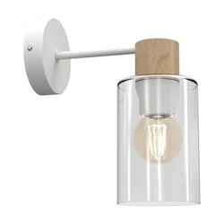 Zidna lampa MADERA 1xE27/60W/230V bela/drvo