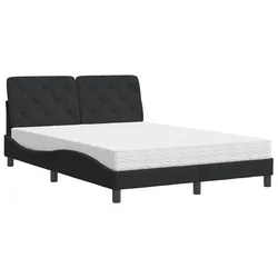 Vidaxl Postelja z vzmetnico črna 120x200 cm žamet