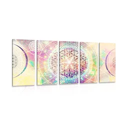 5-delna slika Mandala v zanimivi izvedbi - 200x100