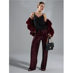 Sinsay - Wide leg pantalone - maroon