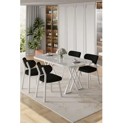 Hanah Home Trpezarijski set, 5 komada, Crni