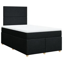 Vidaxl Box spring postelja z vzmetnico črna 120x190 cm blago