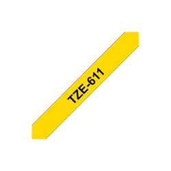 Brother TZe-611 laminirana traka 6 mm crno na žutom, 8 m