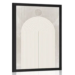 Plakat sodobna bež mavrica Mid-Century - 30x45 no frame