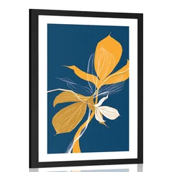 Plakat s paspartujem harmonija lista - 40x60 silver