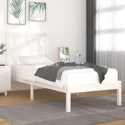 Okvir za krevet od masivne borovine bijeli 90 x 190 cm mali