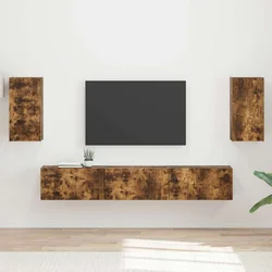 Set TV komoda Zidne 5 pcs Dimljeni hrast Konstruirano drvo
