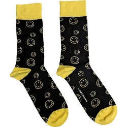 Nirvana Nogavice Outline Happy Faces Black 36-40