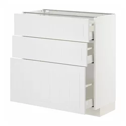 METOD / MAXIMERA Podni element s 3 fioke, bela/Stensund bela, 80x37 cm