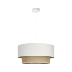 Luster na sajli NATIA 1xE27/60W/230V, prečnik 45 cm, bela/braon