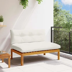 Srednji Sofe Jedinica Prirodna i krema bijela 120 x 80 x 82 cm
