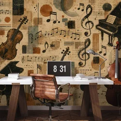 Fototapeta vintage glasbeni instrumenti in note - 539x363