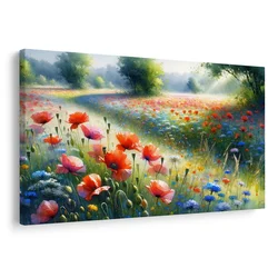 Slika čar poletnega jutra na travniku - 90x60