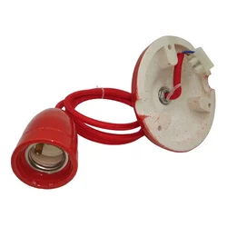 Napajajući kabl 1xE27/60W/230V crvena/porcelan