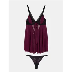 Sinsay - Set: babydoll spavaćica i tange - crno