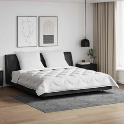 vidaXL Odeja z blazino 3 pcs Bela Mikrofibra