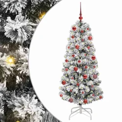 Umjetno božićno drvce s nogom s stalakom Zelena i bijela 150 cm