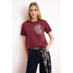 Trendyol Milla Ženska majica TWOSS25TS00028, Bordo