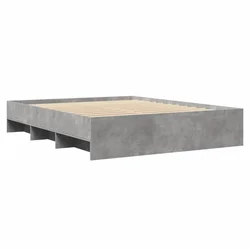 Vidaxl Posteljni okvir betonsko siv 150x200 cm inženirski les