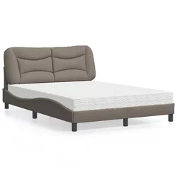 vidaXL Postelja z vzmetnico taupe 120x200 cm blago