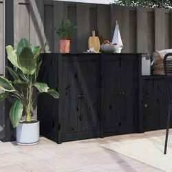 Vanjska kuhinjska vrata MEPPEL 2 kom crna 50x9x82 cm masivna borovina